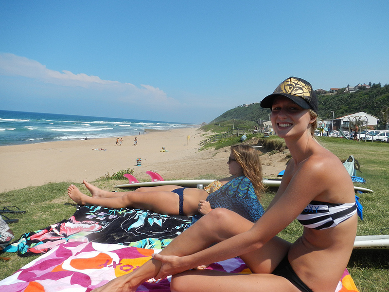 Suntanning on Ansteys Beach